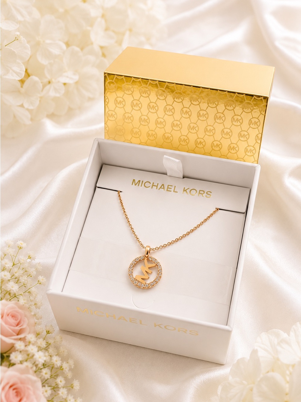 Michael Kors Pavé and Logo Charm Necklace - Picture 7 of 7